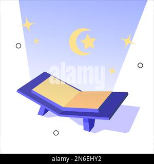 Holy quran, Islamic book, Arabic book, Quran Kareem, Cover quran, Islamic book.arabic calligraphy that means the Holy Quran for your design isolated. Stock Vector