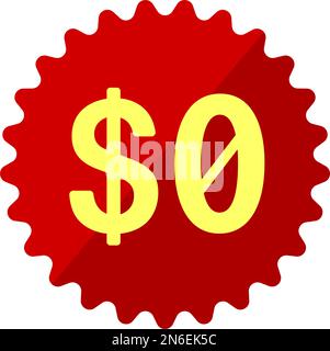 For free ( 0 dollar ) vector icon illustration Stock Vector