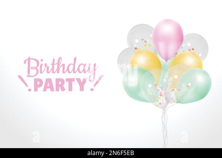 realistic colorful vector balloons celebration background Stock Vector