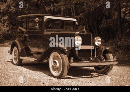 Oldtimer Chevrolet International Serie AC built in 1929, 3 gears, 3.180 ccm capacity, 46 hp at 2400 RPM, 1100 kg weight, Austria Stock Photo