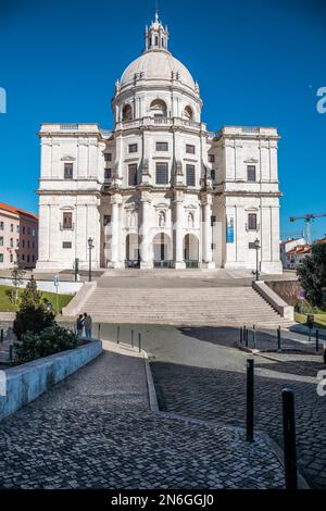 Igreja de Santa Engracia Panteao Naciona, in the morning, church cathedral in the sunshine in the morning in Lisbon, Portugal Stock Photo