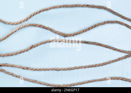 twine strong beige rope horizontal lines. Resolution and high quality beautiful photo Stock Photo