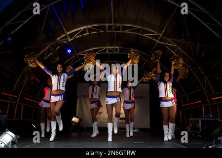 Minnesota Vikings Cheerleaders performing at NFLUK Fan Event