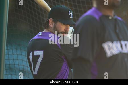 Colorado Rockies' Todd Helton at bat during Game 4 of the baseball World  Series Sunday, Oct. 28, 2007, at Coors Field in Denver. (AP Photo/Jack  Dempsey Stock Photo - Alamy