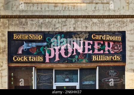 The Pioneer saloon at Main street in Susanville, California, USA Stock Photo