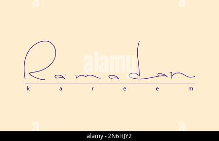 Ramadan Kareem logo in arabic lettering style for printing and design. Vector illustration. Stock Vector
