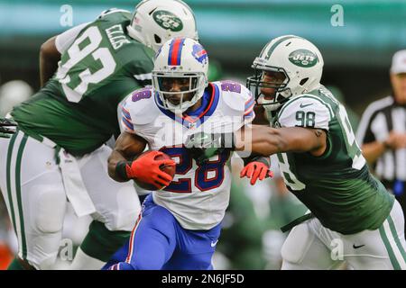 Aug. 17, 2013 - East Rutherford, New Jersey, U.S. - Jets' linebacker Quinton  Coples (98) in the first half during a NFL pre-season game between the New  York Jets and Jacksonville Jaguars