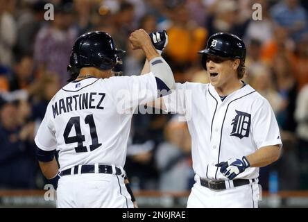 Detroit Tigers' Prince Fielder bats against the Chicago White sox during a  baseball game Saturday, Sept. 1, 2012 in Detroit. (AP Photo/Duane Burleson  Stock Photo - Alamy