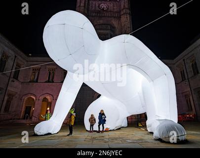 Views of illuminated art installations at 2023 Spectra Festival of Light Aberdeen, Scotland Stock Photo