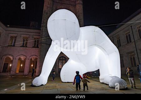 Views of illuminated art installations at 2023 Spectra Festival of Light Aberdeen, Scotland Stock Photo