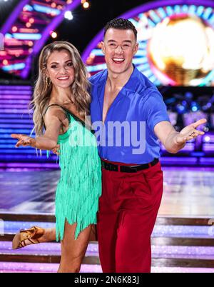 Helen Skelton and Kai Widdrington seen taking part in the 'Strictly Come Dancing: The Live Tour' launch photocall at the Utilita Arena in Birmingham, Stock Photo