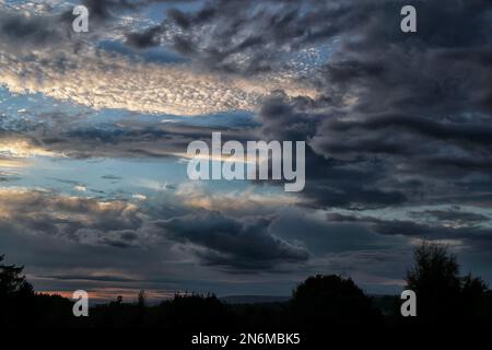 Sky over Otley West Yorkshire as seen during the blue hour Stock Photo