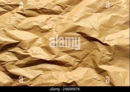 crumpled brown paper background Stock Photo
