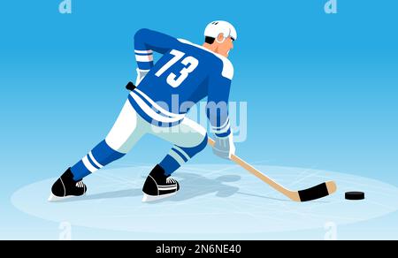 Hockey player in blue uniform Stock Vector Image & Art - Alamy