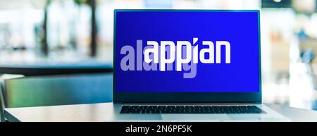 POZNAN, POL - JUN 28, 2022: Laptop computer displaying logo of Appian Corporation, a cloud computing and enterprise software company headquartered in Stock Photo
