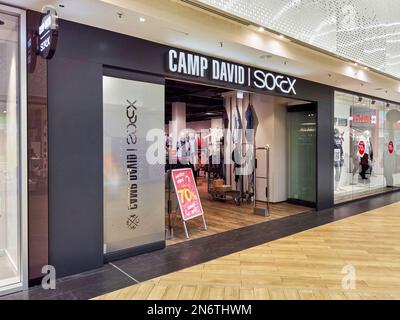 Berlin, Germany - February 2, 2023: Front view of a store in the Gropius Passagen shopping mall in Berlin. Stock Photo