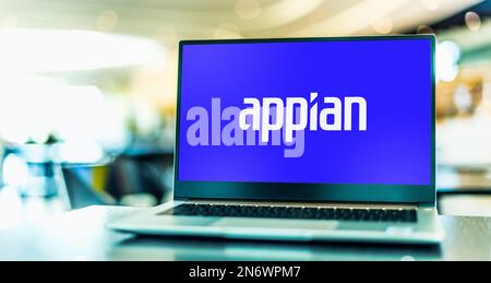POZNAN, POL - JUN 28, 2022: Laptop computer displaying logo of Appian Corporation, a cloud computing and enterprise software company headquartered in Stock Photo