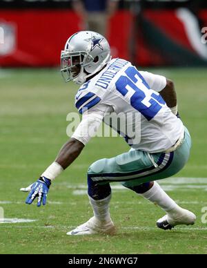 Dallas Cowboys defensive back Brandon Carr (39) intercepts a pass during an  NFL pre-season football game against the against theSan Diego Chargers  Thursday, Aug. 18, 2012 is San Diego. (AP Photo/Denis Poroy