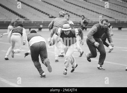 Kansas City's Bobby Holmes left four Cincinnati Bengals in his wake as he  leaned around his right end for a nine-yard gain in AFL game in Cincinnati,  Ohio, Nov. 10, 1968. Bengals