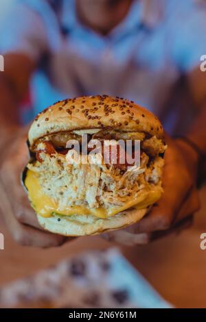 delicious fast food to share with family and friends Stock Photo