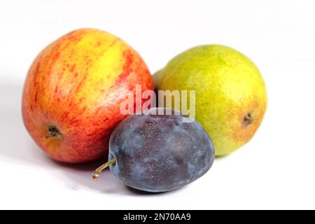 Various fruits against white background Stock Photo