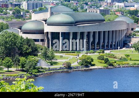 Part of the Canadian Museum of History in Gatineau, Quebec, across the Ottawa River from the Parliament Buildings. Stock Photo