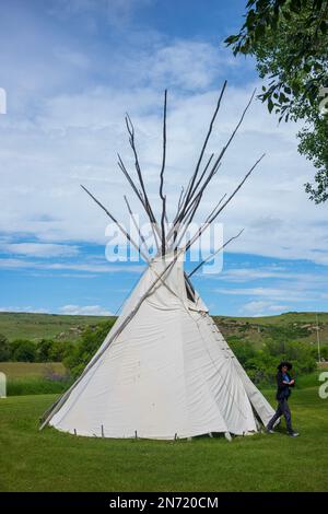Pryor, MT, USA, Jun 24, 2022: Chief Plenty Coups State Park, former home of the last Crow Chief is a travel destination near Billings. Rhonda Brance o Stock Photo