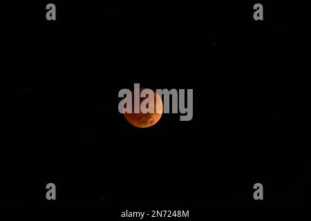Blood Moon, total Lunar Eclipse on Election Day. Last Lunar Eclipse of 2022.. Stock Photo