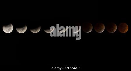 Lunar Eclipse, sequences, Composing [M] Stock Photo