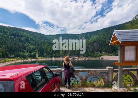 Vosges (Vogesen) Mountains, lake Lac Noir (Schwarzer See, Black Lake) in Alsace (Elsass), Haut-Rhin (Oberelsass), France Stock Photo