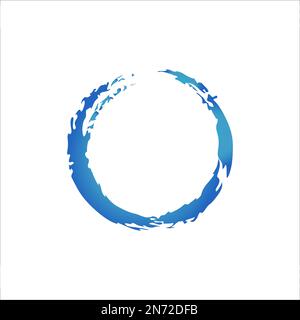 Blue gradient brush stroke, as torn open ring Stock Vector