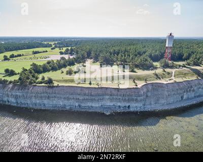 An aerial view of Panga Cliff on the Saaremaa island in Estonia Stock Photo