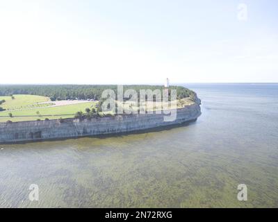 An aerial view of Panga Cliff on the Saaremaa island in Estonia Stock Photo