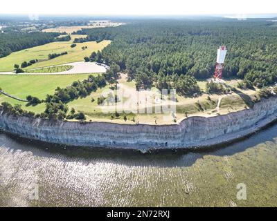 An aerial view of Panga Cliff on the Saaremaa island in Estonia Stock Photo