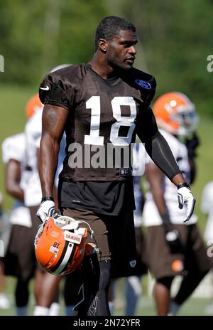 Cleveland Browns wide receiver Greg Little, left, is tackled by Miami  Dolphins cornerback Will Allen after a short gain in the fourth quarter at Cleveland  Browns Stadium in Cleveland, Ohio, Sunday, September