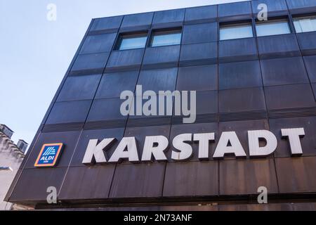 Saarbrücken, Karstadt department store with Aldi supermarket in Saarland, Germany Stock Photo