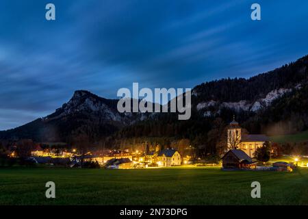 Schwarzau im Gebirge, Schwarzau im Gebirge, mountain Falkenstein in Vienna Alps, Lower Austria, Austria Stock Photo