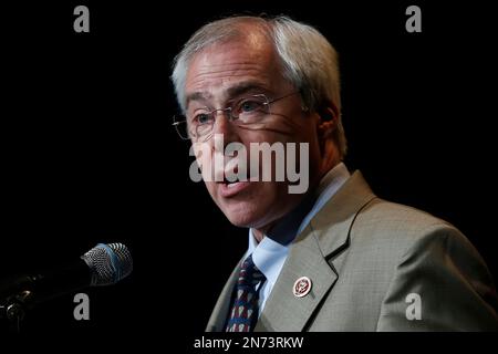 Rep. John Barrow D Ga speaks while his opponent in the Georgia