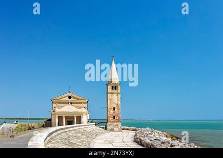 The church of Madonna dell'Angelo on the eastern beach of Caorle in ...