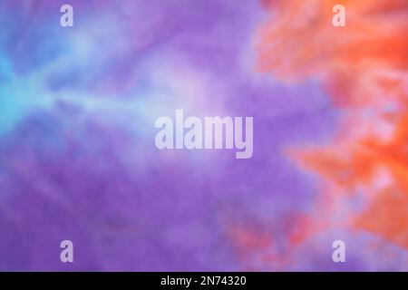 Blurred abstract tie dye multicolor fabric cloth pattern texture Stock Photo
