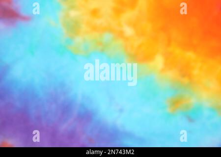 Blurred abstract tie dye multicolor fabric cloth pattern texture Stock Photo