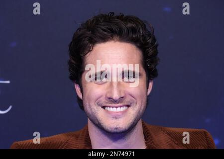 Blue carpet of the movie 'At Midnight' at the Roberto Cantoral Cultural Center, CDMX, Mexico Stock Photo