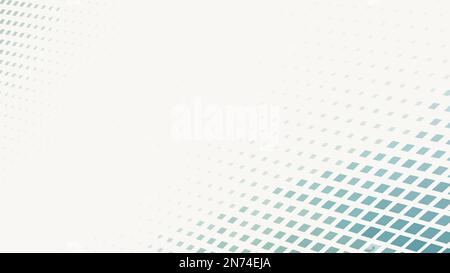 Abstract perspective dotted background with greyish teal squares. Minimal vector graphic pattern Stock Vector