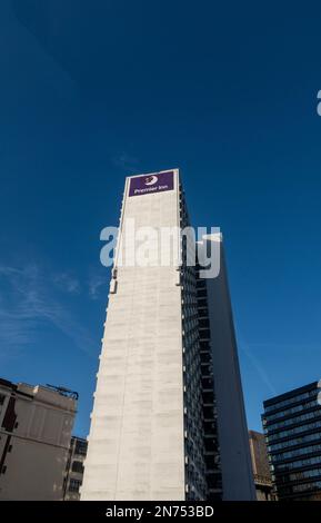 Premier Inn tower Manchester UK Stock Photo