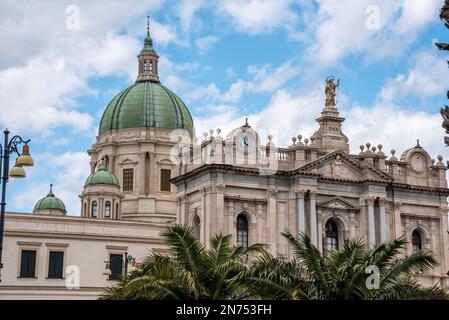 Famous pilgrimage church Shrine of our Lady of the Rosary in Pompeii, Southern Italy Stock Photo