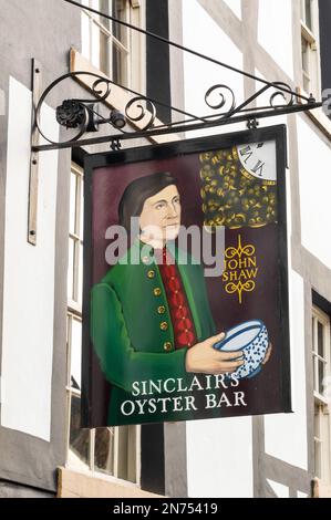 Sign outside Sinclair's Oyster Bar Manchester UK Stock Photo