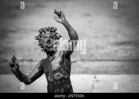 The famous dancing faun in the Pompeian house of the faun, Southern Italy Stock Photo