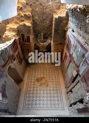 Pompeii, Italy, Aerial view of a small room in a ancient Pompeian palace, Southern Italy Stock Photo