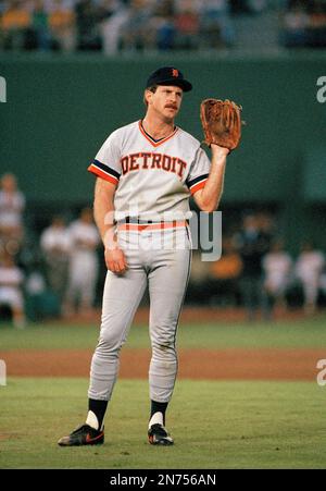 Detroit Tigers' pitcher Dan Petry in action against the San Diego Padres in  Game 2 of