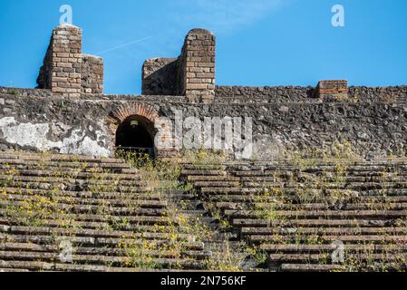 Ruins of an ancient Roman amphitheater, Southern Italy Stock Photo